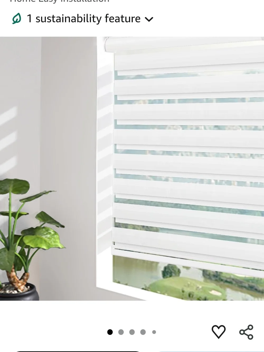 Zebra Window Roller Shade - White